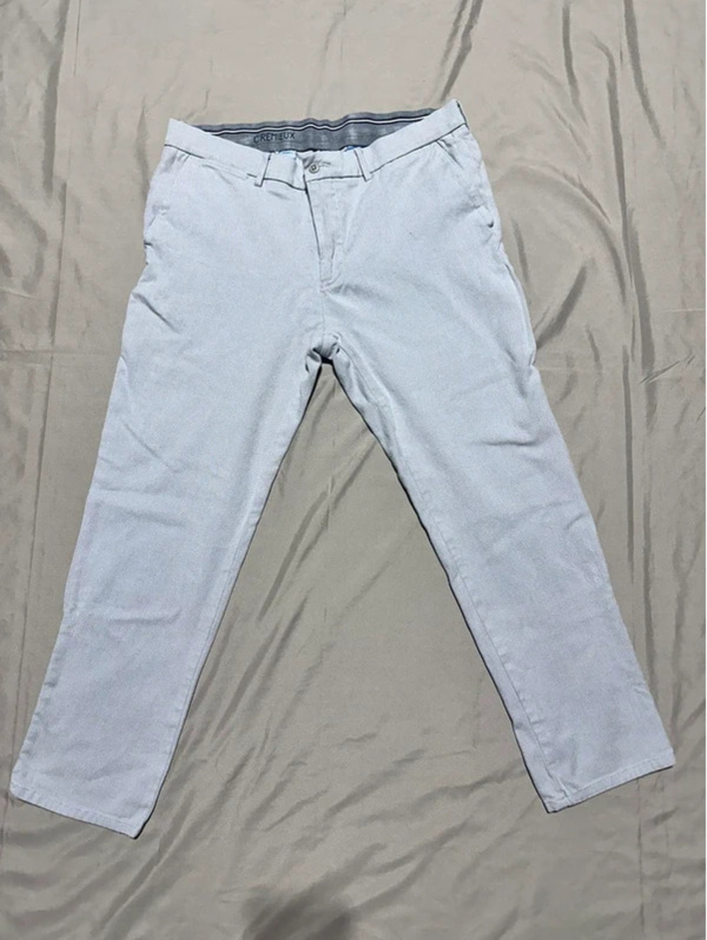 Cremieux Men’s Pants 38x32 Light Gray Straight Leg Dress Casual Chino (C17)